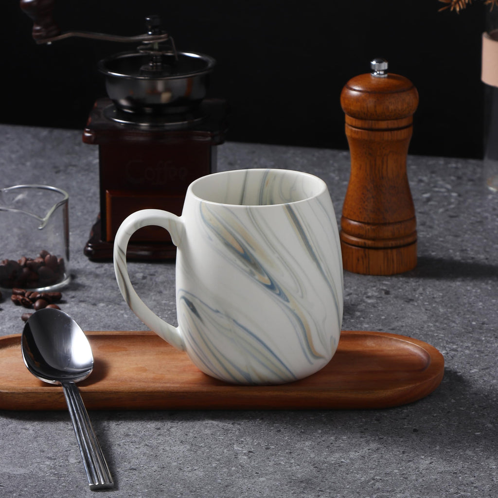 Marble Pattern Dinnerware Set, 16 Piece Service for 4, Includes 10.5" Dinner Plates, 7.75" Salad Plates, 32 oz Bowls
