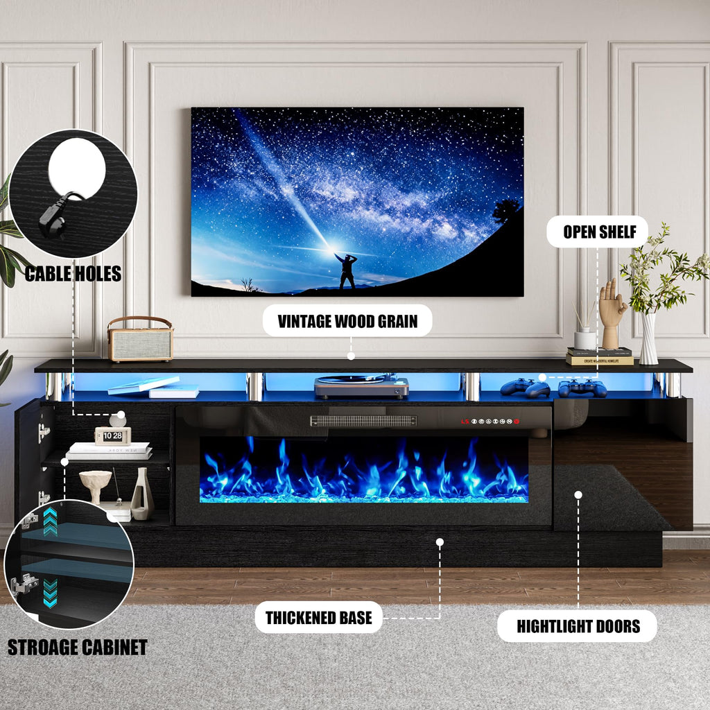 70" Modern Fireplace TV Stand with 40" Electric Fireplace