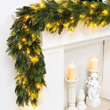 Real Touch Cedar Garland with Lights