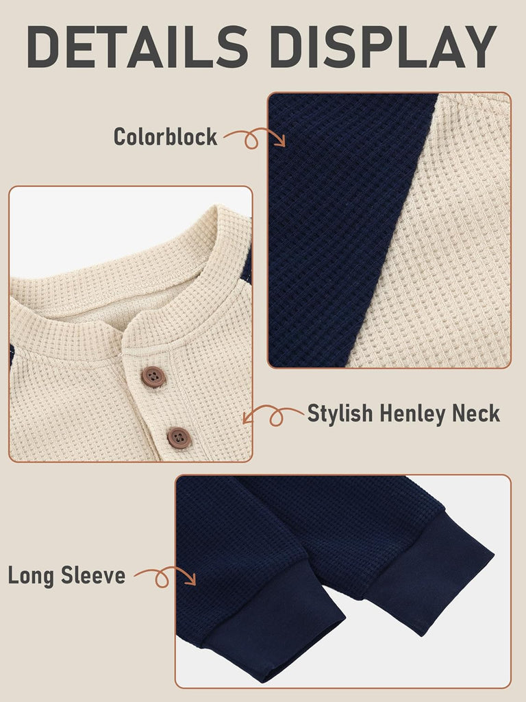 3 Pack Toddler Boys Waffle Long Sleeve Henley Shirt Toddler Long Sleeve Shirt Fall Toddler Boy Clothes