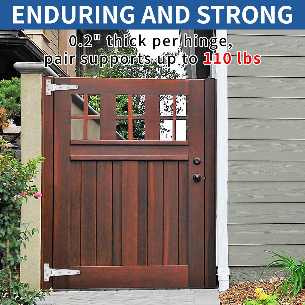 4 Pcs 6 Inch Heavy Duty T-Strap Gate Hinge for Shed Gate