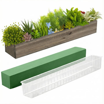 1 Set Wood Boxes for Centerpieces 28x5 Inch Rectangle Wooden Planter Box Rustic Wooden Planters with Removable