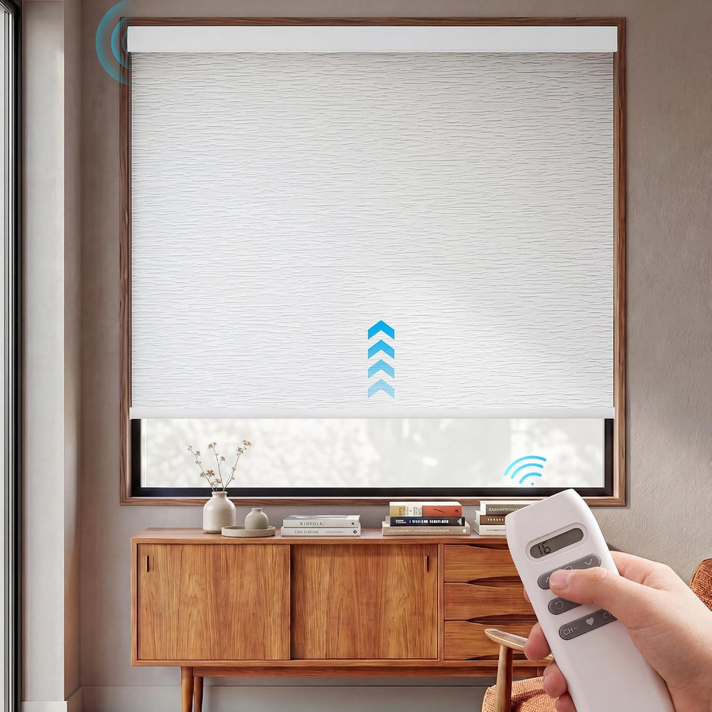 Motorized Blinds with Remote, 100% Blackout Electric Roller Shades