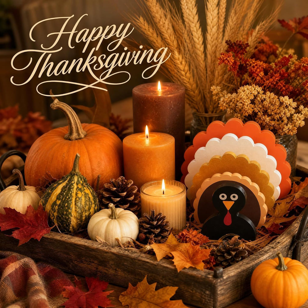 Stackable Wooden Fall Table Turkey Decor