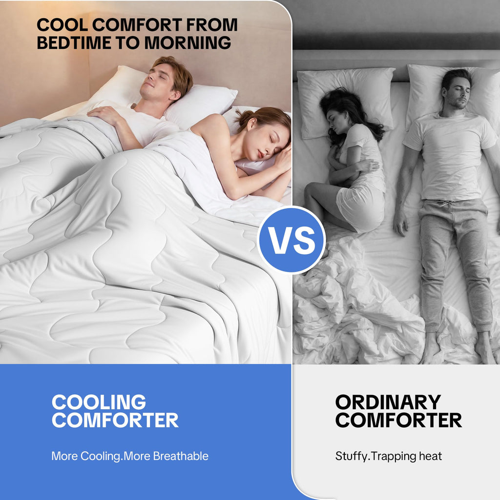 Cooling Comforter for Hot Sleepers, Breathable Blanket with Silicone