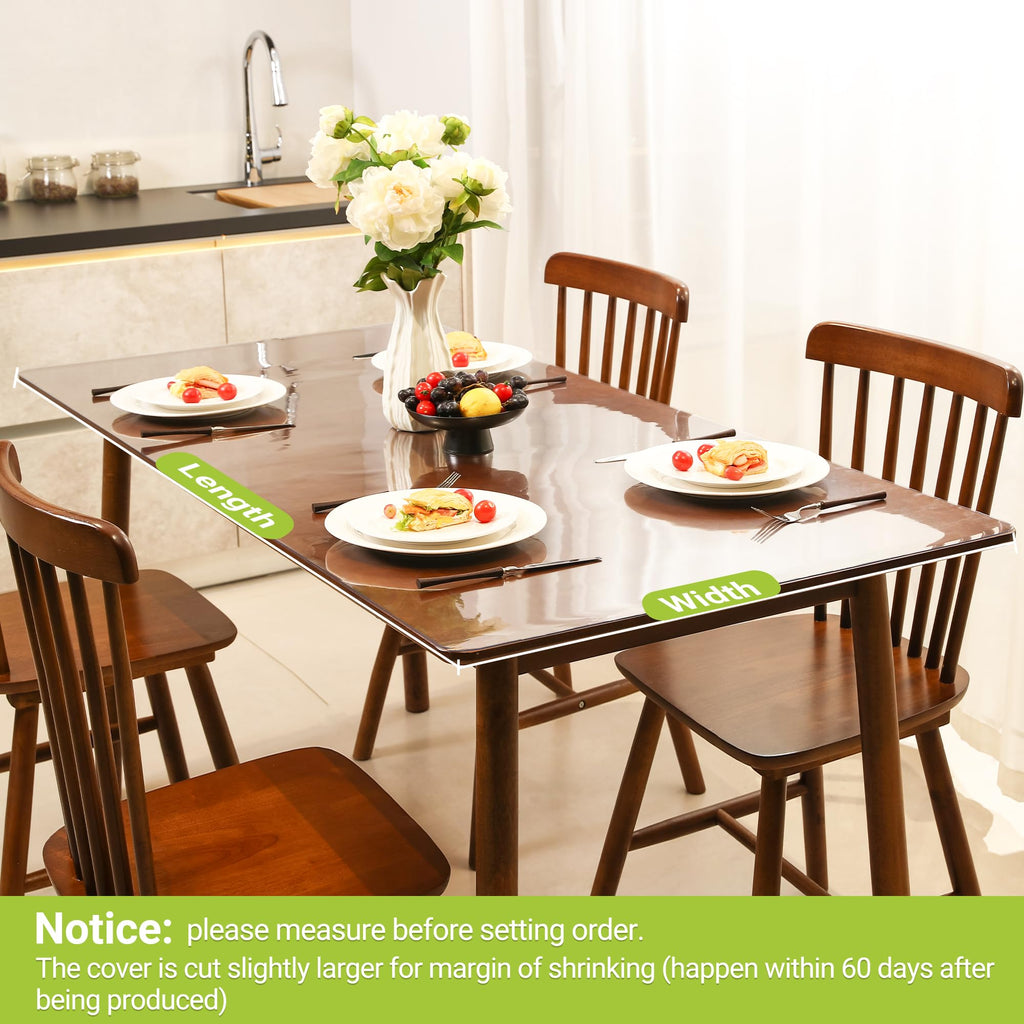 Clear Plastic Table Cover Protector 40 x 78'', 2.0mm Desk Mat