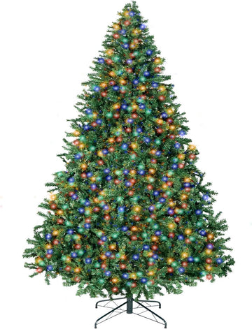 Prelit Christmas Artificial Tree with Led Lights, Lighted Xmas Tree