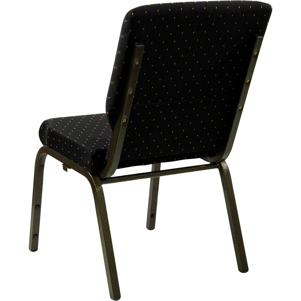 18.5 in Wide Fabric Church Chair, Black, 4-Pack