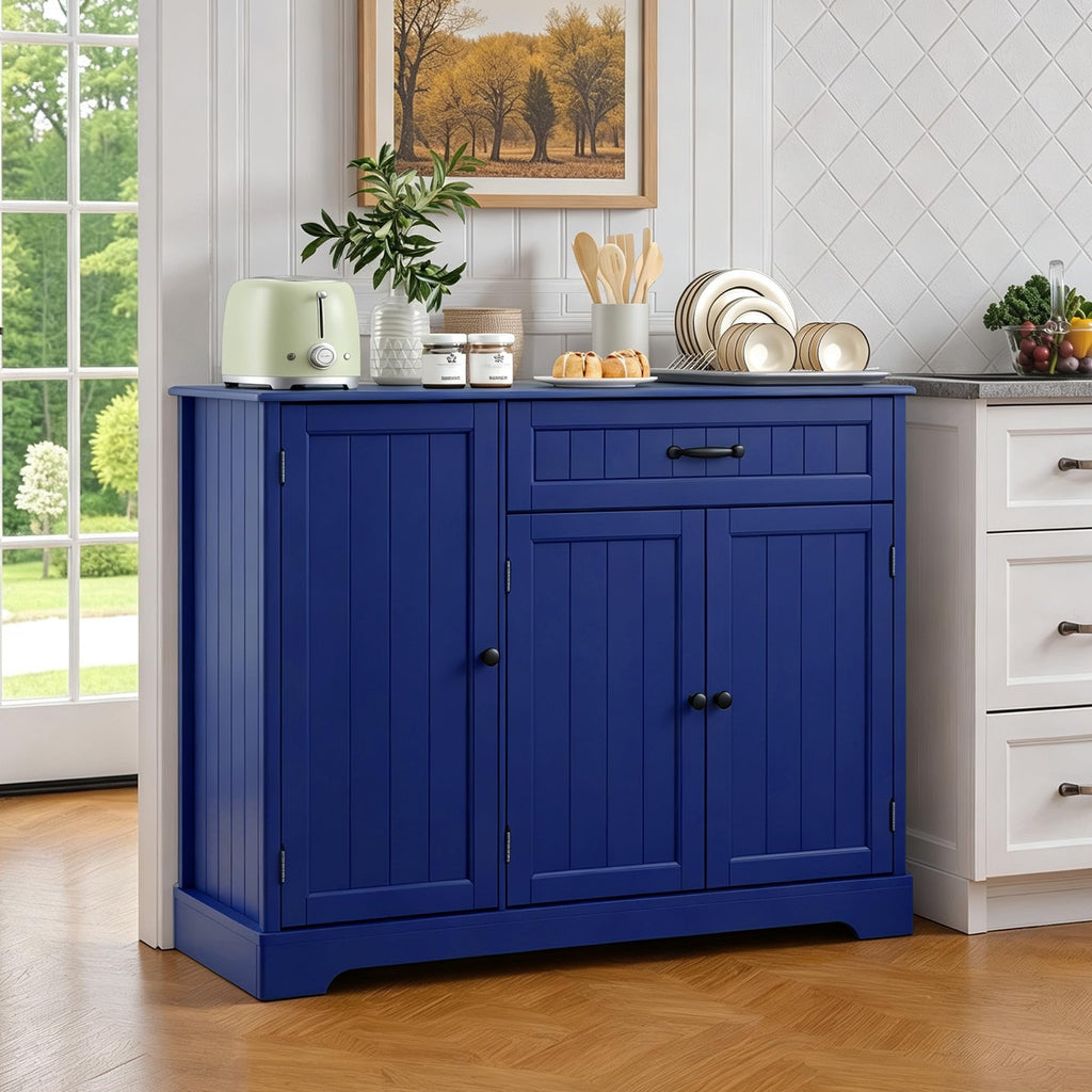 Sideboard Cabinet, Buffet Cabinet with Storage, Navy Blue