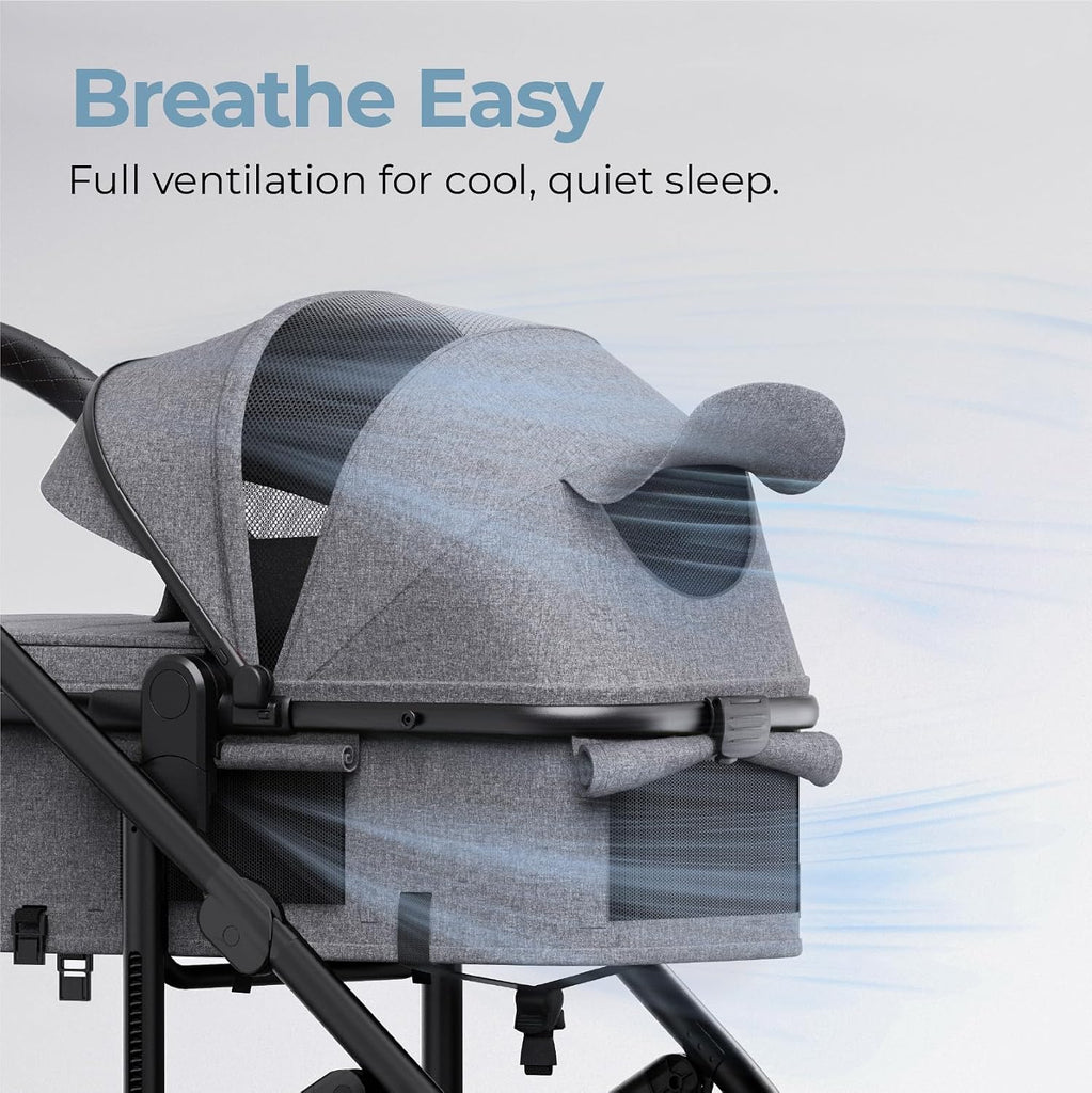 Nestro 516M in-1 Convertible Infant Stroller, Pramette Mode, Gray