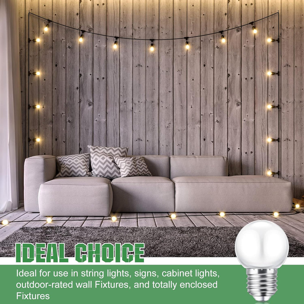 8 Pcs LED Night Light Bulbs 1W E26 Base G45 2700K Warm White