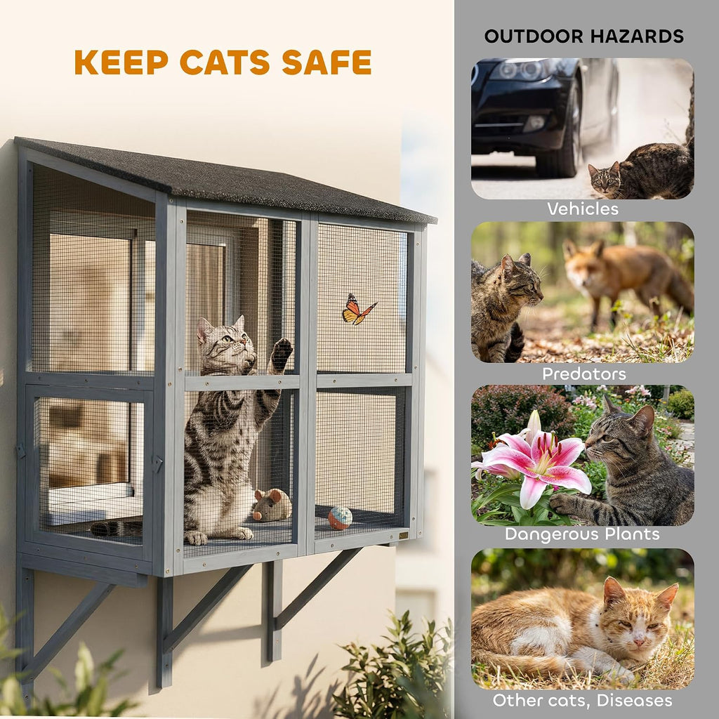 Cat Catio Expandable Window Box Enclosure, All Weather Use, 39" L