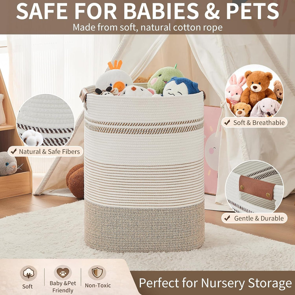 Laundry Basket with Handles - Blanket Basket & Hampers Aesthetic, Laundry Hamper & Blanket Storage , Clothes Hamper