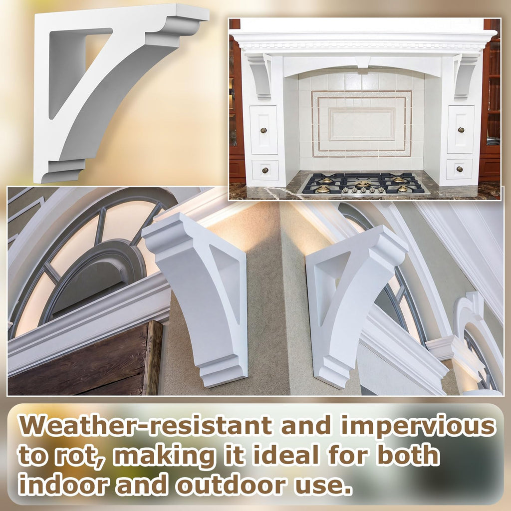 2 Pcs Unfinished Paintable Corbels, 4 W x 12 D x 12 Inch H