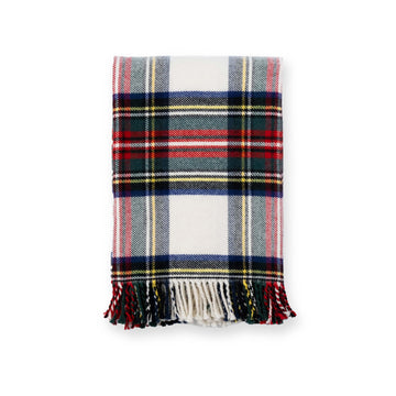 Tartan Plaid Throw Blanket, 50x70, Beige Red