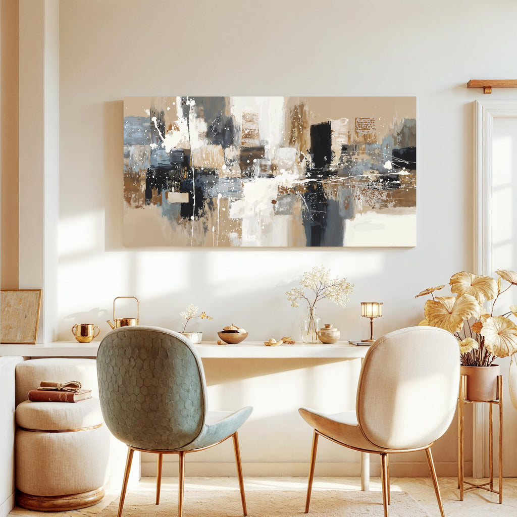 Black Abstract Canvas Wall Art Decor 20×40 Inch