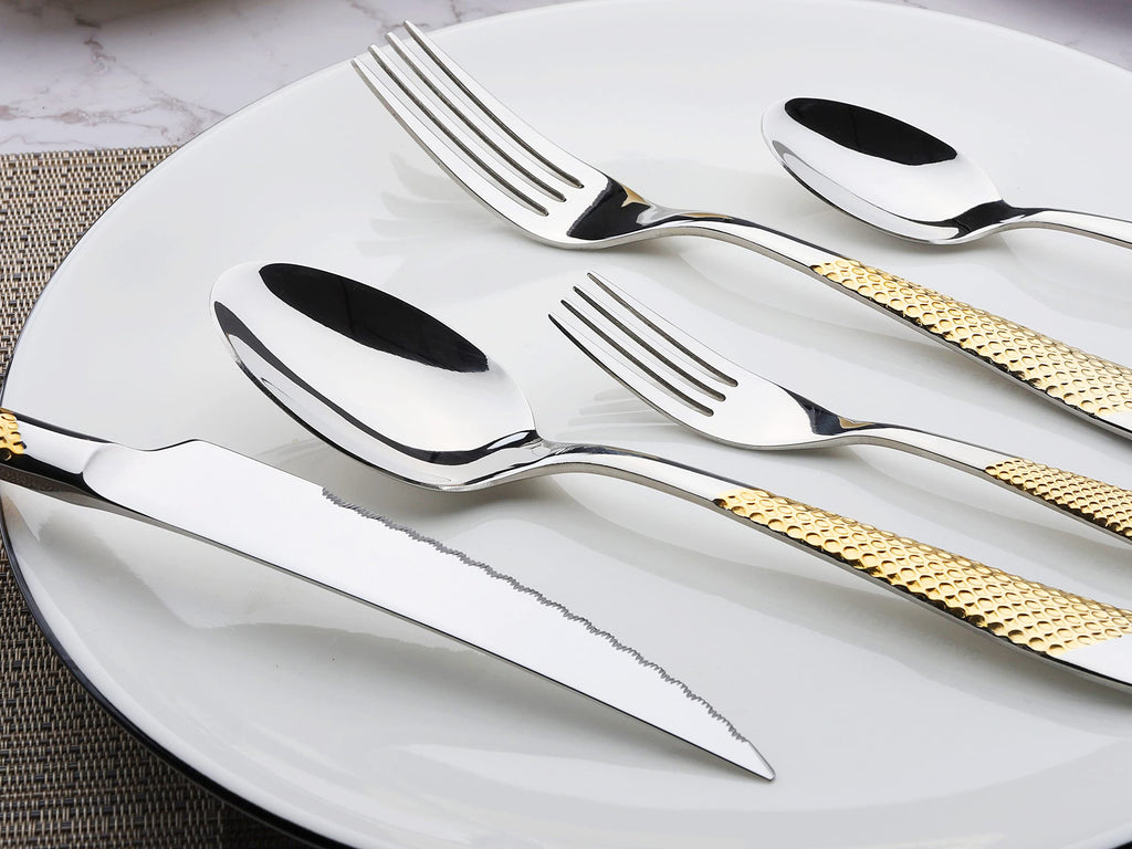 40-Piece Gold Silverware Set Stainless Steel Flatware Set Cutlery Set