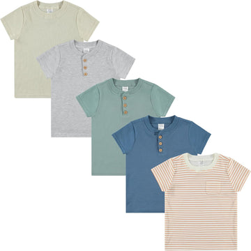 Pack Toddler/Baby Boy Short Sleeve Shirts - Premium Quality T-Shirt Tops