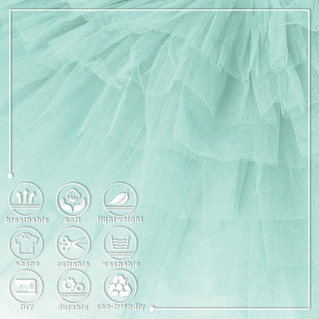 Aqua Blue Tulle Fabric Roll 6 Inch x 100 Yards