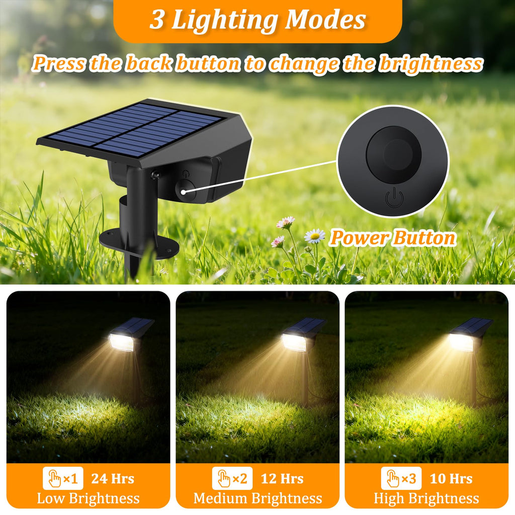 8-Pack Solar Spot Lights Outdoor Waterproof, Landscape Spotlight Warm White
