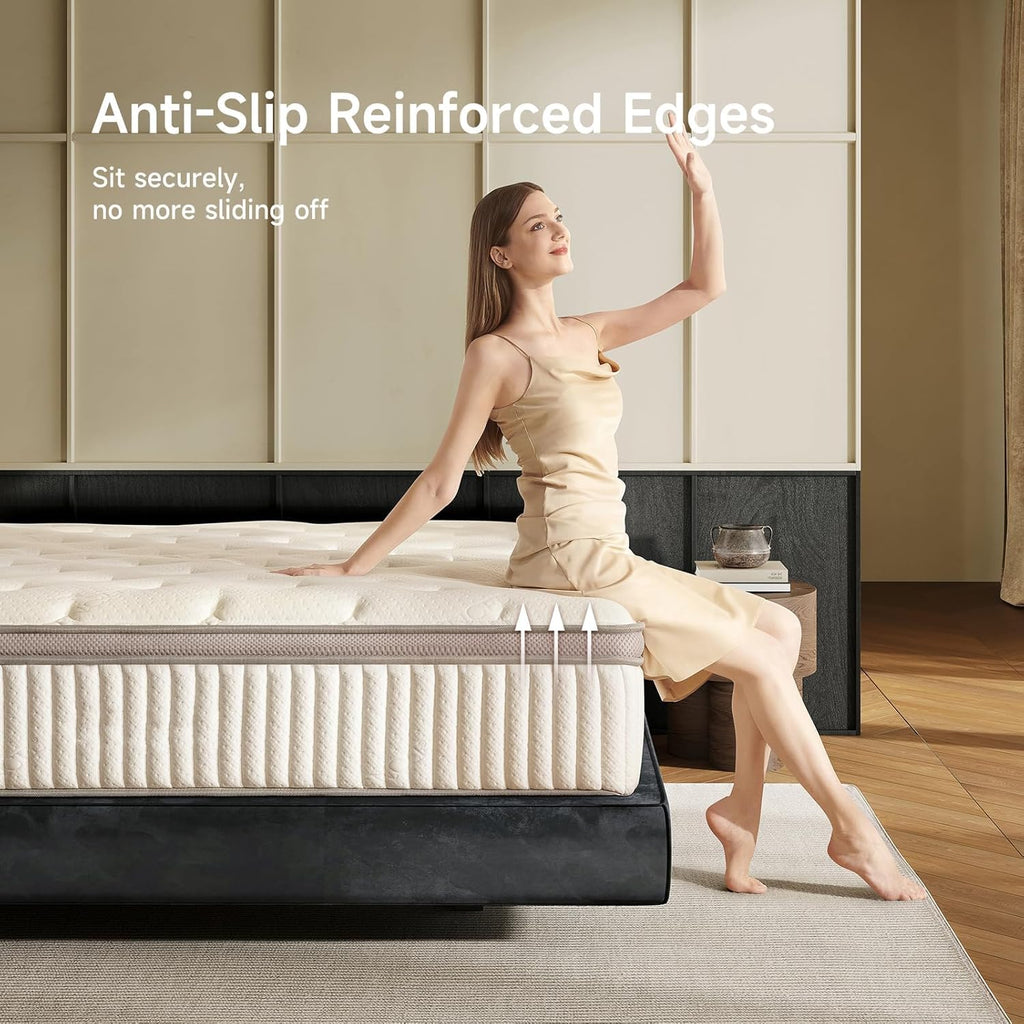 King Size Mattress, 12 Inch Hybrid King Mattress in a Box, Memory Foam & Individual Pocket Springs, Medium Firm