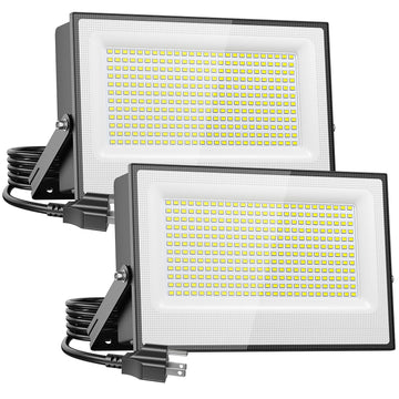 Flood Lights Outdoor, 30000lm Bright LED Work Light with Plug, Daylight White LED Stadium Lighrs, IP66 Waterproof