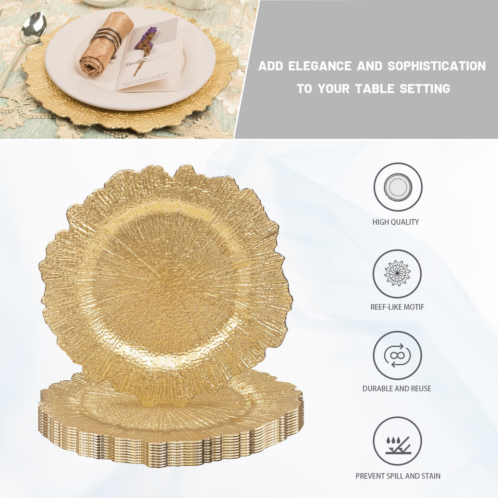 Set of 10, Reef Chargers for Dinner Plates