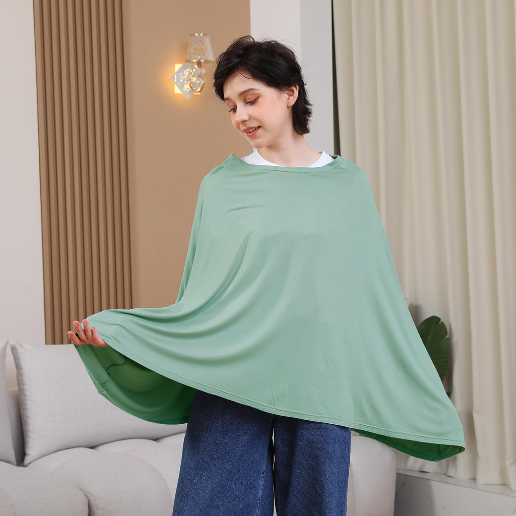 Multi-use Nursing Cover for Breastfeeding, 360°Full Coverage Nursing Poncho, Rayon Soft & Breathable Breastfeeding