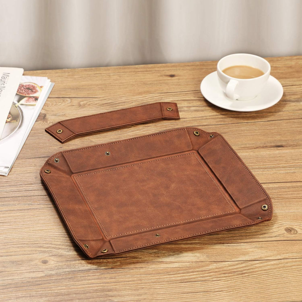 Valet Tray Desktop Storage Organizer with 2 Compartments