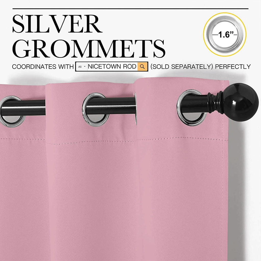 Rouge Pink Blackout Curtain 118 inch Long, W55 x L118, 1 Panel, Thermal Insulated Window Treatment with Grommet Room