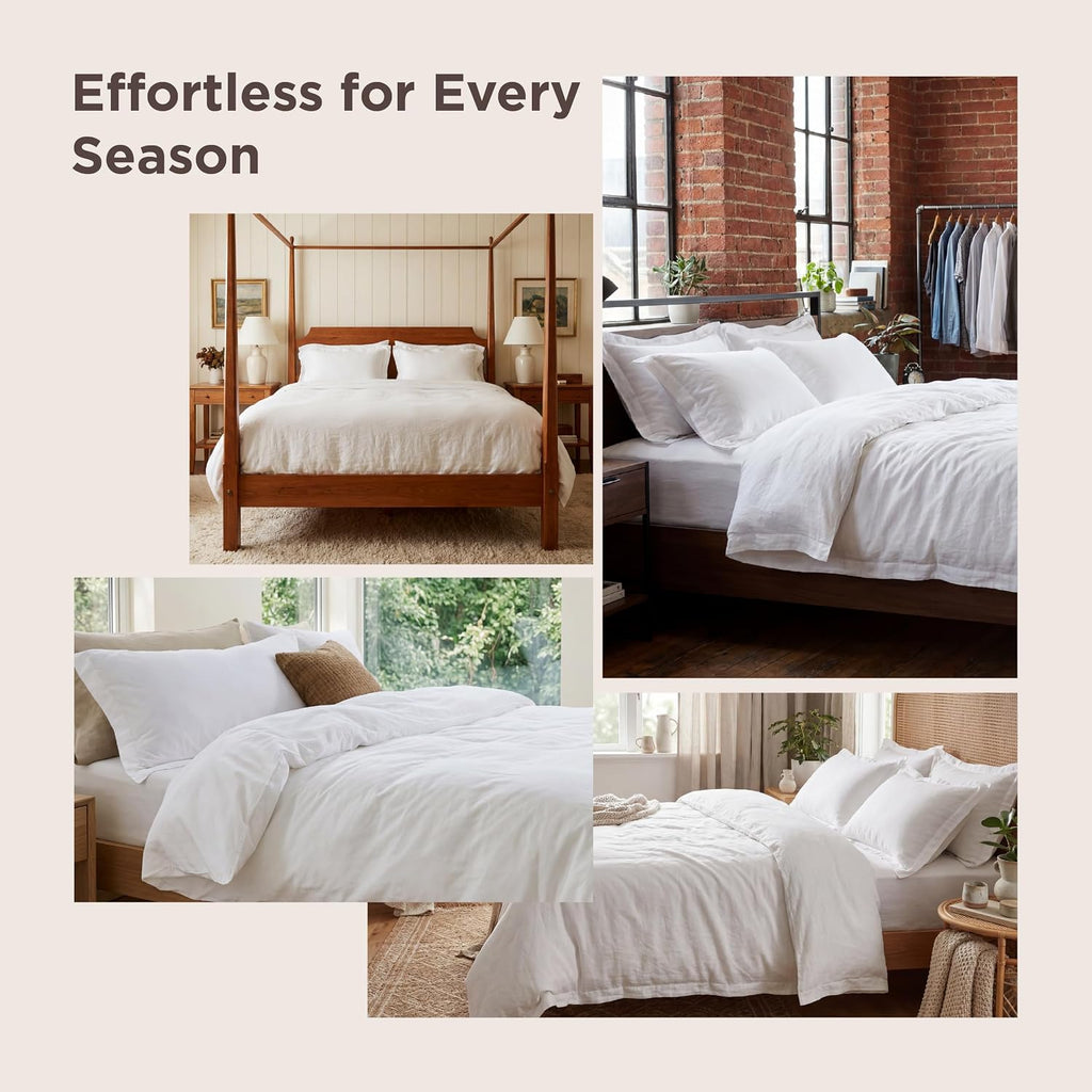 Duvet Cover Queen Only - Prewashed Cotton-Like Polyester Extra Soft All Season Bedding, Includes 1 Duvet Cover 90x90