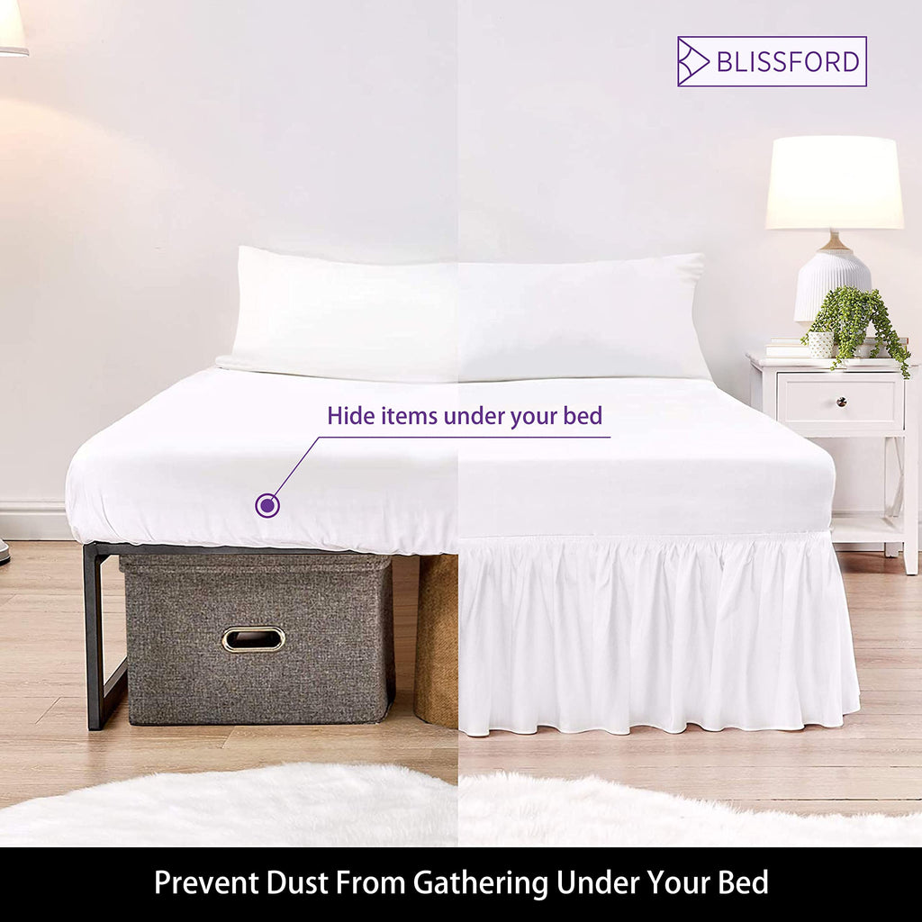 White King Bed Skirt 18 inch Drop, Cotton Blend Dust Ruffle
