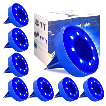 Solar Ground Lights 8 Pack, IP68 Waterproof Solar In-Ground Light for Outdoor, Flat Landscape Lighting, Garden Disc