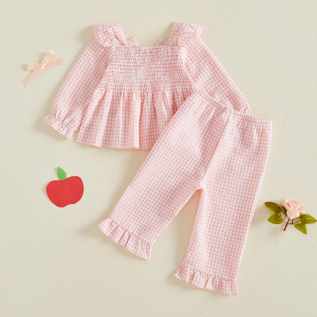 Toddler Girl Fall Clothes Strawberry Long Sleeve Top Pants Set
