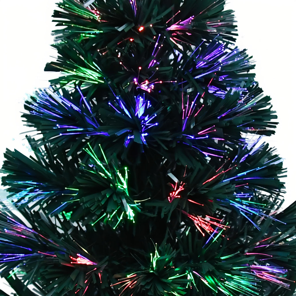 24 inch Green Fiber Optic Tabletop Christmas Tree, Color Changing