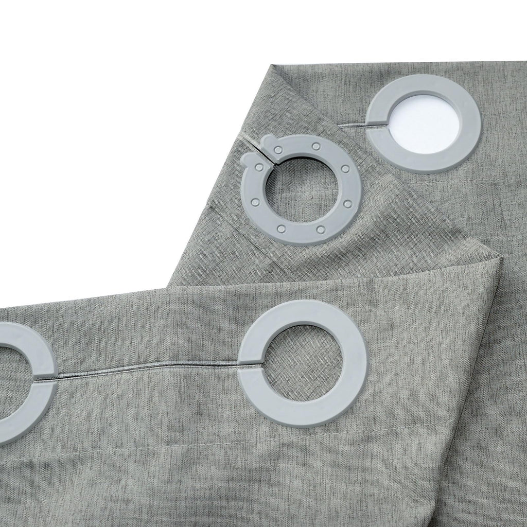 Grey Built in Hooks, Linen Style 72x76" Bathroom Heavy Duty
