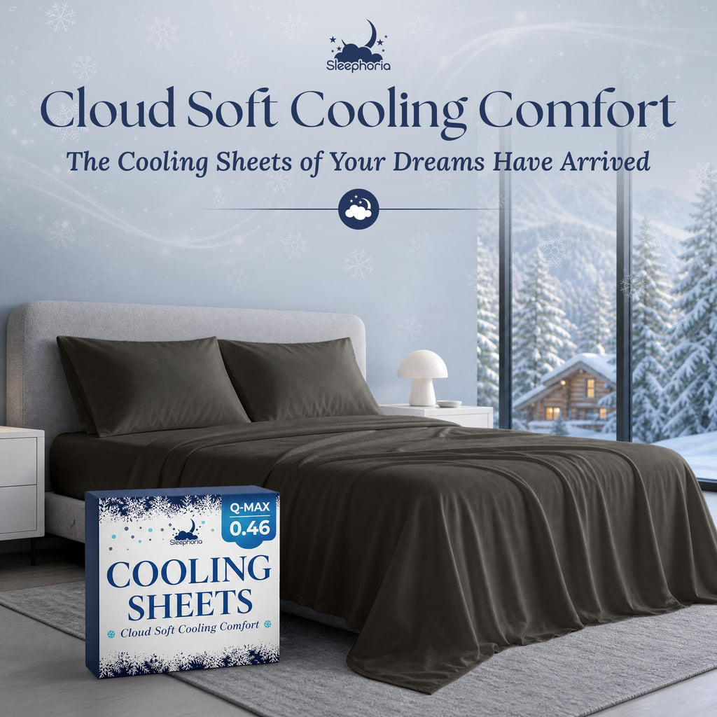Cooling Sheets - BreezeWeave 4 PC Queen Size Cooling Bed Sheets for Hot Sleepers & Deep, Cool - Cloud Soft, Silky