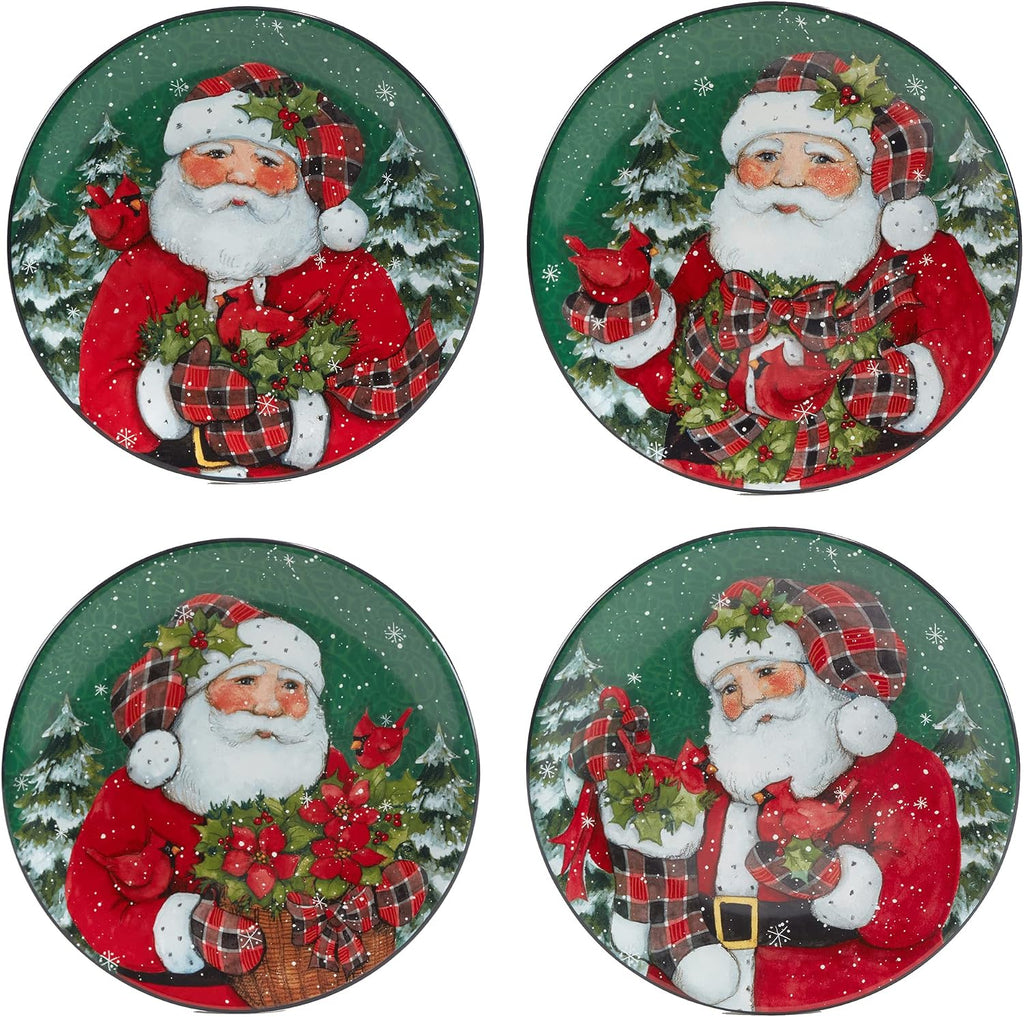 Christmas Lodge Santa 16 pc Dinnerware Set, Service for 4