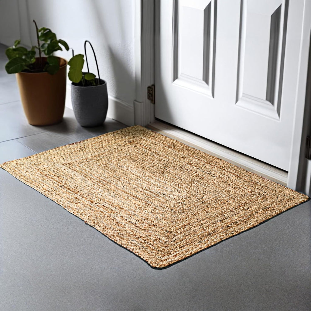 2x3 Hand Woven Jute Braided Rug, 2'x3' - Natural, Reversible Boho Entry Area Rugs for Kitchen, Living Room I Farmhouse