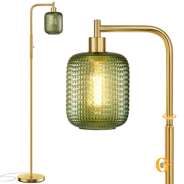 Modern Gold Green Floor Lamps, 67" Bedroom Standing Lamp