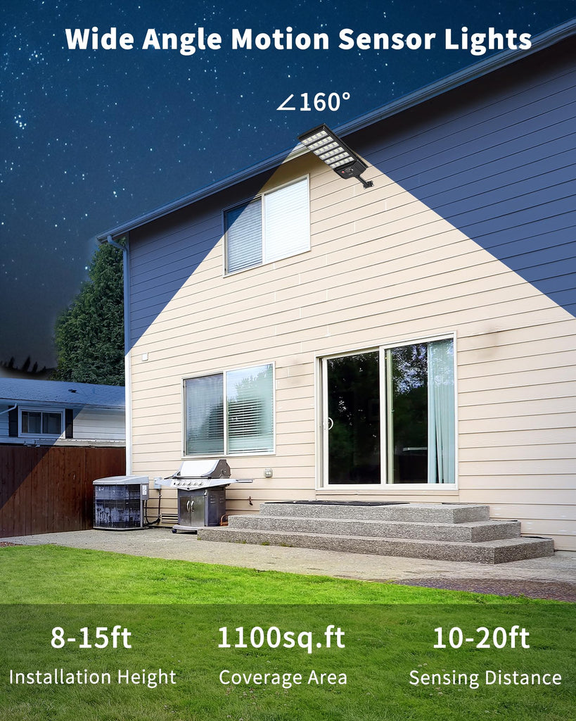 Solar Lights Outdoor, Dusk to Dawn Security with Remote 2 Pack