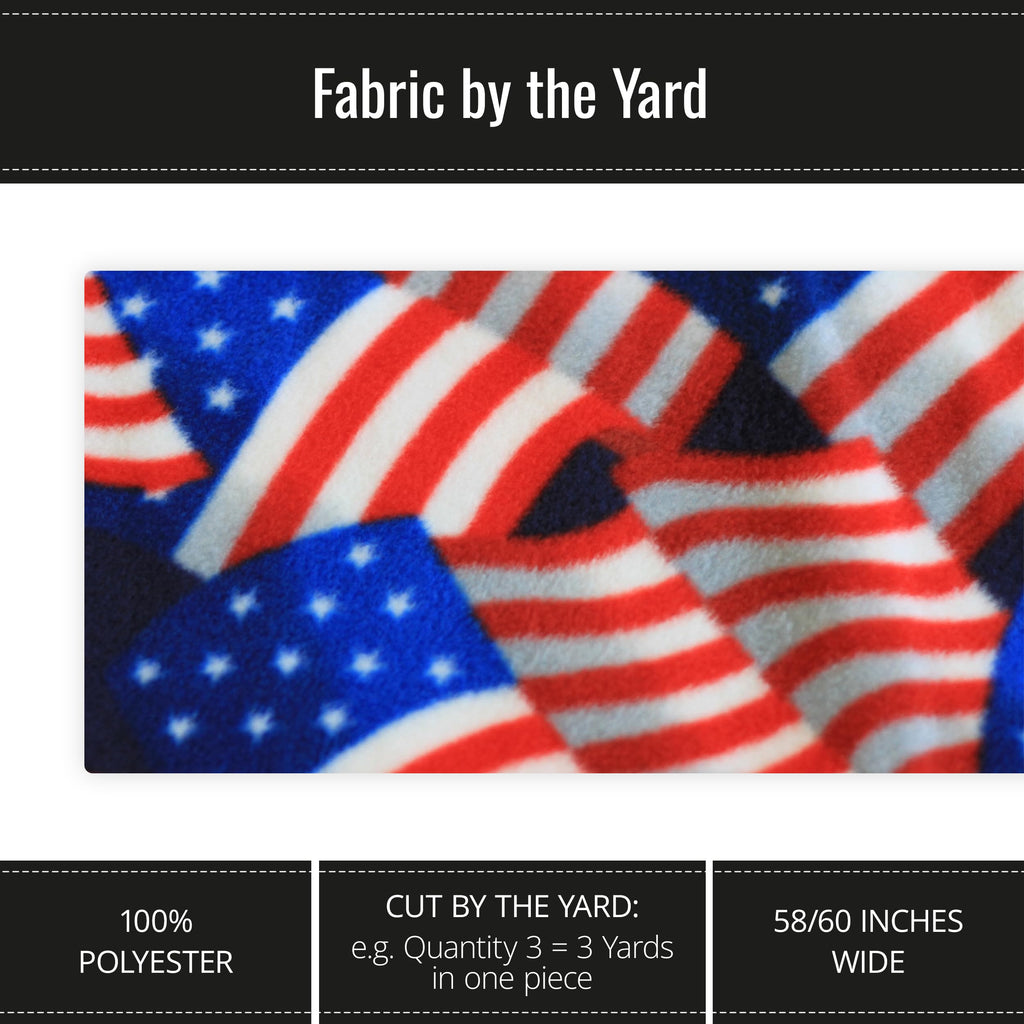 Anti-Pill Fleece Fabric by the Yard by, American Flags