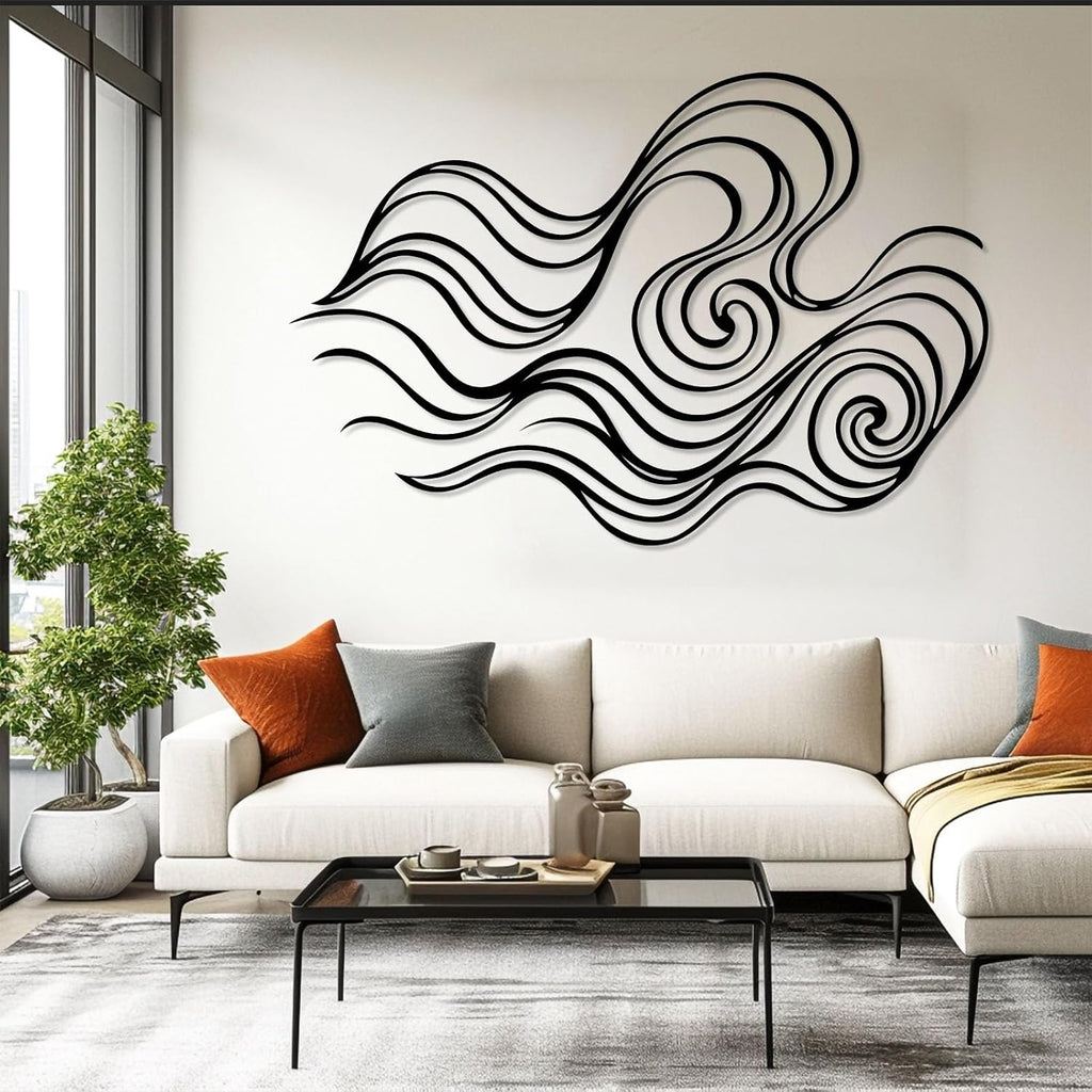 Abstract Wave Wall Decor, Minimalist Wave Metal Wall Art, Modern Wall Hanging, Minimalist Line Art Decor, Aesthetic