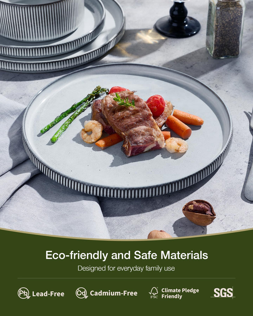 Star Dinnerware Sets with Mugs, Ceramic Plates and Bowls Set for 4