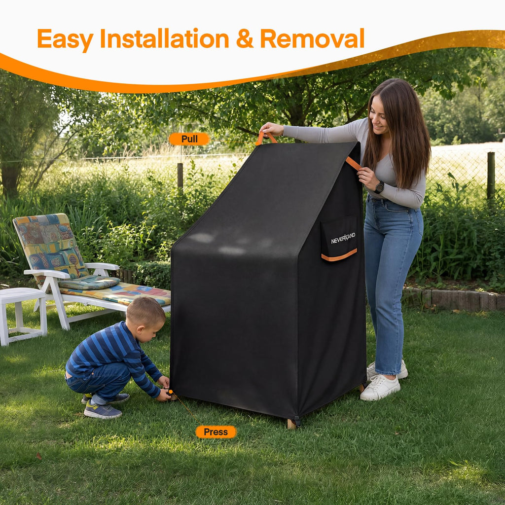 Waterproof Stackable Patio Chair Cover for 4-6 Chairs 27x27x49 in