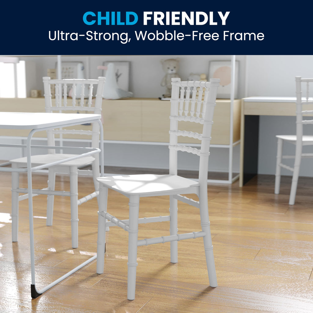 Hercules Kids Resin Chiavari Chair, White
