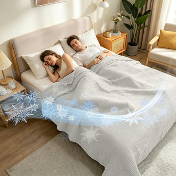 Cooling Blankets for Hot Sleepers, 80"x90" Lightweight Cotton Summer Blanket of Rayon Derived from Bamboo, Soft