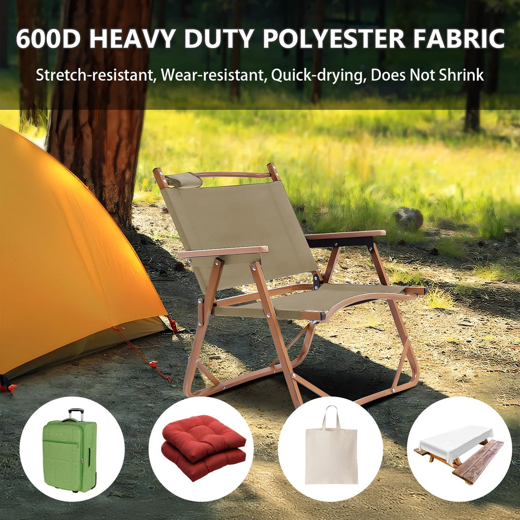 Waterproof Canvas Fabric by The Yard 600D Upholstery Fabric 58x108in Khaki