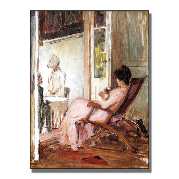 John William Waterhouse Canvas Wall Art -Loggia Poster- Waterhouse Drawing Loggia Vibrant Color Vivid Image Vintage