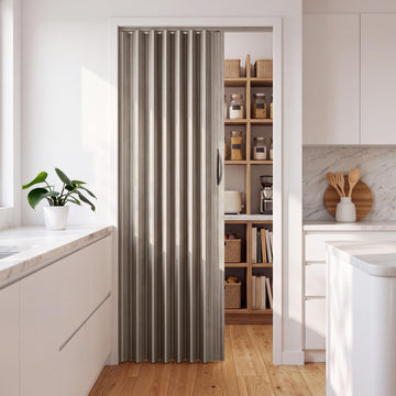 36" x 80" Premium Foldable Accordion Doors, Heavy Duty, Taupe